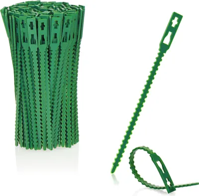 Produktbild von com-four® 200x Pflanzbinder - Pflanzenbinder grün - Universalbinder - Blumenbinder - Sträucher binden - Baumbefestigung - Allzweckbinder - Drehbinder - Pflanzen stabilisieren - 10 cm