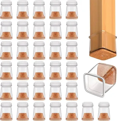 Obrázok produktu pre Chrániče nôh stoličiek plstené, 32 ks štvorcové, 19-26 mm, pre nábytok