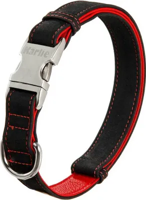 Produktbild von Karlie Buffalo Ultra Halsband - Schwarz/Rot - 20 mm / 40-55 cm