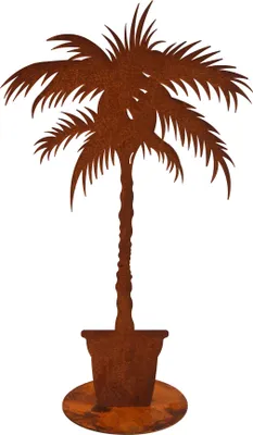 Produktbild von Palme aus Edelrost Naturrost rostige Deko für den Garten Terrasse oder Eingangsbereich 75cm hoch rostige Gartendeko