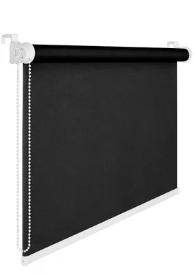 Produktbild von Fensterrollo 45 cm Breite 175 cm lang schwarz Verdunklung 50 % Sichtschutzrollo inkl. Seilzug Fenste