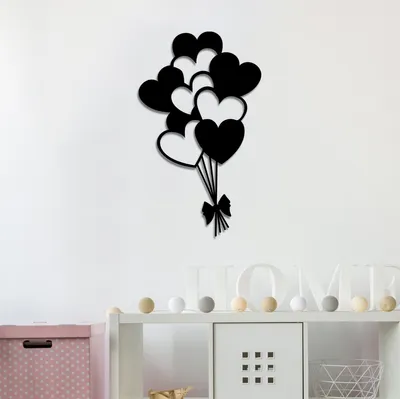 Obrázek produktu pro Wallity Balloons - Black, Obrázek, Kov, Černá, 210 mm, 350 mm