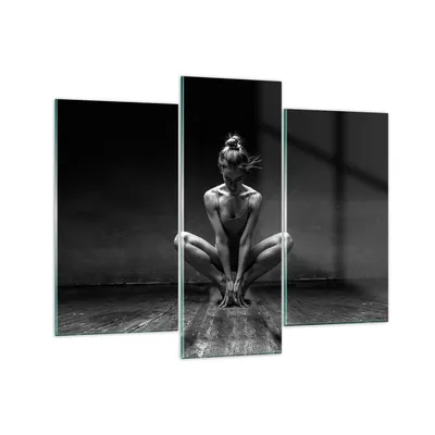Produktbild von Bilder auf glas - 3 Teile - Tänzerin Frau Ballerina - 130x100cm - Glasbilder - Wandbilder - Bilder - zum Aufhängen bereit - Wanddekoration aus Glas - Glas Bilder - Wandbild auf Glas - GCB130x100-4925
