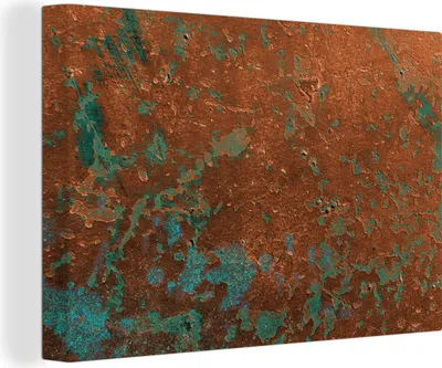 Obrázok produktu pre OneMillionCanvasses® - Obrazy na plátne - 150x100 cm, kov - hrdza - modrá, nástenná umelecká dekorácia - fotografia na plátne - obraz na drevenom ráme