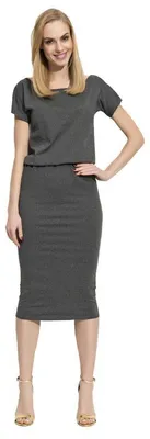 Produktbild von Damen Kleid Knielang Top Sommerkleid; Grafit/L/40