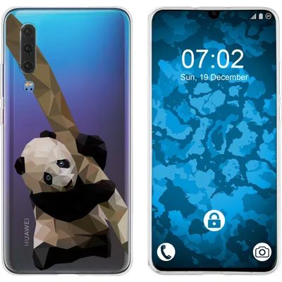 Produktbild von PhoneNatic Case kompatibel mit Huawei P30 Silikon-Hülle Vektor Tiere Panda M4