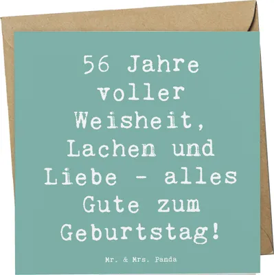 Produktbild von Mr. & Mrs. Panda Grußkarte Spruch 56. Geburtstag - Meeresbrise - Geschenk, faltkarte, Glückwunsch, Glückwunschkarte, Feier, Liebe, persönliche Geschenke, anlasskarte