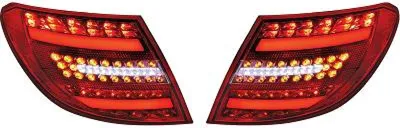 Image de Lightbar Design LED Set feux arrière Mercedes Classe C W204 rouge-chrome