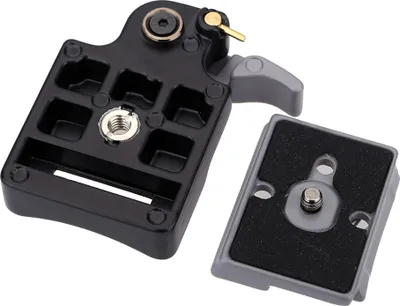 Zdjęcie produktu dla Adapter do szybkiej wymiany obiektywu 323 + płytka szybkiej wymiany, kompatybilny z płytką Manfrotto 200PL-14