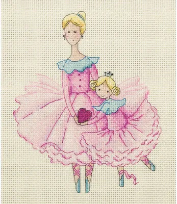 Zdjęcie produktu dla Zestaw do haftu krzyżykowego Klart "Matka i córka" 17x19cm, wzór liczony