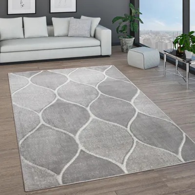 Produktbild von Teppich Wohnzimmer Kurzflor Marokkanische Kreis Und Bordüren Muster Modern Grösse 80x150 cm