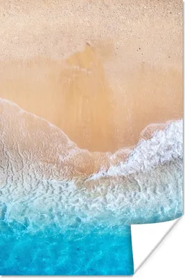 Produktbild von MuchoWow® Poster Strand - Meer - Sand - Sommer - Blau - Wellen 80x120 cm - Papierdruck