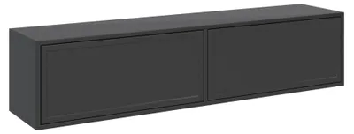 Image de Selsey Velveto - Meuble TV suspendu à 2 portes, noir, 140 cm