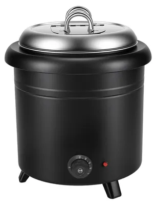 Image de Réchauffe-soupe électrique - Marmite à soupe de 12 litres - Fonte et acier inoxydable 201 - 200-400 W - Température réglable de 30 à 85 °C - Chauffage par bain-marie - Noir