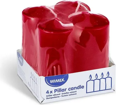 Zdjęcie produktu dla Czerwona świeca cylindryczna 40 x 80 mm - 4 szt