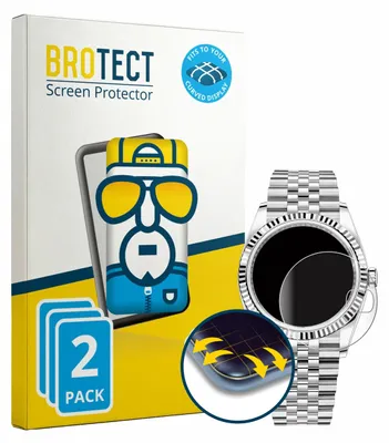 Produktbild von 2x BROTECT Fullscreen Schutzfolie für Rolex Datejust 36 Displayschutz Folie Fullcover Klar Transparent