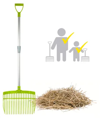 Produktbild von Schwedengabel V-Fork hellgrün – Höhenverstellbare Mistgabel 75–115 cm aus Polycarbonat