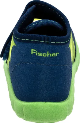 Produktbild von Fischer Kinder Hausschuh Jungen Stiefel mit freundlichem Drachen Flexi, Größe:23 EU, Farbe:Blau