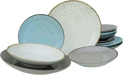 Image de Ensemble de bols de service Famanu - 12 pièces, blanc, adaptés au micro-ondes et au lave-vaisselle