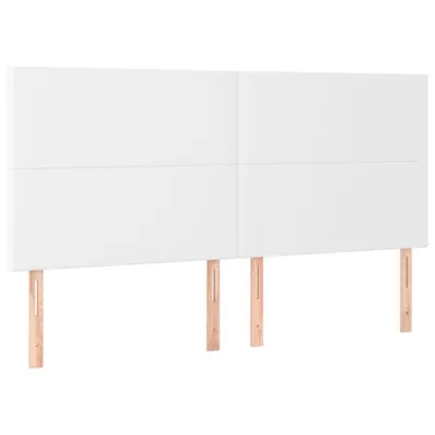 Produktbild von Kopfteil Weiß 200x5x118/128 cm Kunstleder