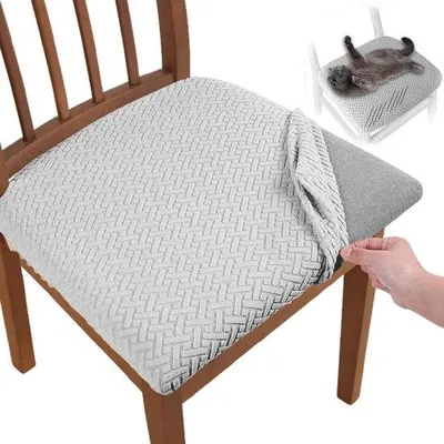 Imagen del producto de Unyqoos® Juego de 2 fundas elásticas para sillas, color gris. Fundas elásticas para sillas, ideales para comedores y eventos. Protegen contra el polvo y las manchas, y son compatibles con varios modelos de sillas