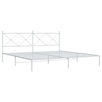 Produktbild von Bettgestell mit Kopfteil Metall Weiß 193x203 cm