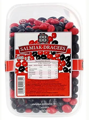 Zdjęcie produktu dla Salmiakdragees powlekane pastylki salmiak z polewą cukrową 1000g