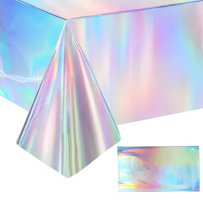 Productafbeelding van Glitter tafelkleed, 274x137 cm, kleurrijk, geschikt voor kinderfeestjes en zeemeerminfeestjes