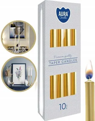 Immagine prodotto di AURA candele coniche oro-metallo 7h 10 pz. s30-271