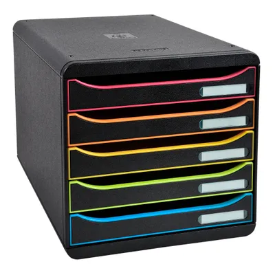 Produktbild von EXACOMPTA Schubladenbox BIG-BOX PLUS 5 Schübe harlekin schwarz