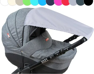 Produktbild von BABYLUX Sonnenschutz SONNENSEGEL für Kinderwagen UNI Buggy UV Schutz Grau
