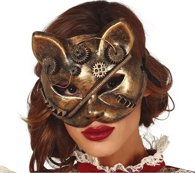 Produktbild von Guirca Steampunk Katzenmaske Golden  Golden One Size