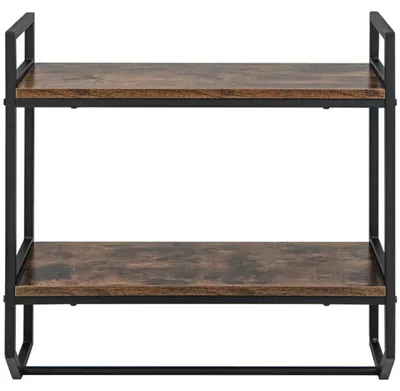 Obrázek produktu pro Nástěnná police JV13087, 59 x 20 x 58 cm, černo/hnědá