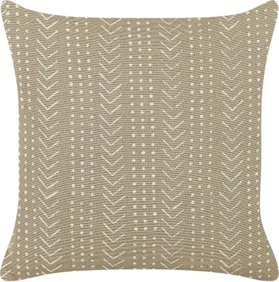 Produktbild von BELIANI Dekokissen Taupe Baumwolle 45 x 45 cm Bezug mit Füllung Reißverschluss Geometrisches Muster Boho Modern Wohnzimmer Schlafzimmer Deko für Bett