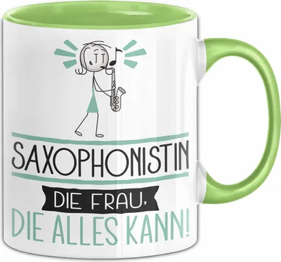 Produktbild von Saxophonistin Geschenk Tasse Becher Die Frau Die Allen Kann Geschenkidee für eine Saxophonistin Lustig (Grün)