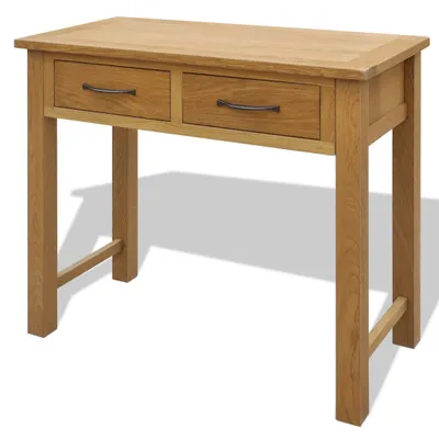 Image de vidaXL Coiffeuse avec tabouret en chêne massif