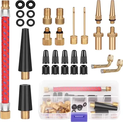 Produktbild von Fahrradventil-Adapter-Set 32-teilig, Kompatibel Mit AV SV DV, Für Luftpumpe Kompressor Und Ballonpumpe