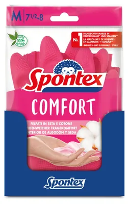 Zdjęcie produktu dla Rękawiczki gospodarcze Spontex Comfort, rozmiar M, 12 par