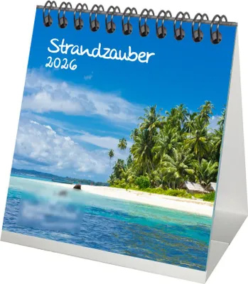 Produktbild von Strandzauber Tischkalender 10cm x 10cm für 2026 Urlaub Strand und Strände - Seelenzauber