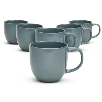 Produktbild von Kaffeebecher Urban 320 ml grau 6er-Set Steinzeug – Van Well – spülmaschinen- & mikrowellengeeignet