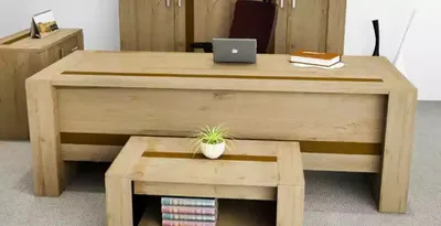 Zdjęcie produktu dla Designerskie brązowe biurko Luksusowe meble biurowe do gabinetu Nowoczesne