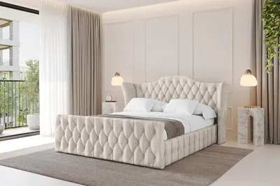 Produktbild von ALTDECOR Polsterbett mit Bettkasten - MODY-Z - 180x200 Beige Casablanca - Bett mit Matratze H3/H4, Kopfteil und Fußteil, Boxbett, Doppelbett mit Stauraum