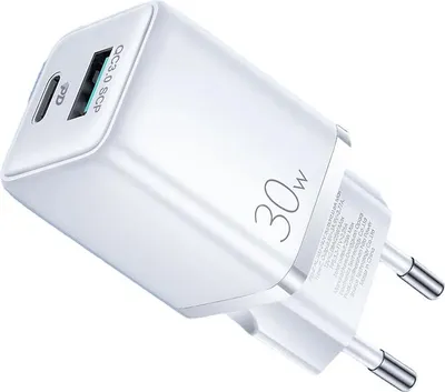 Produktbild von Mini-Schnellladegerät USB & USB-C, PD & Q.C3.0, 3A, 30W - Weiß