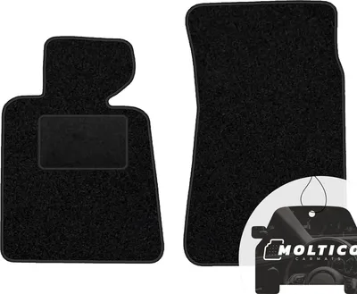 Produktbild von moto-MOLTICO Vorne Fußmatten Auto Velours Autoteppiche Schwarz Automatten Set 2-teilig passend für BMW 3er E36 1990-1999