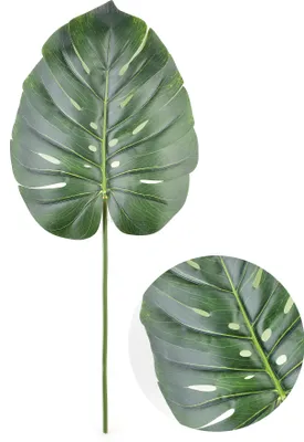 Zdjęcie produktu dla Sztuczna roślina z tworzywa sztucznego Viridis Monstera – liść 77 x 36 cm, zielony, 1 sztuka