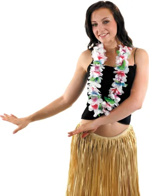 Produktbild von Blumenkette Hawaii Weiß für Erwachsene - Einheitsgröße