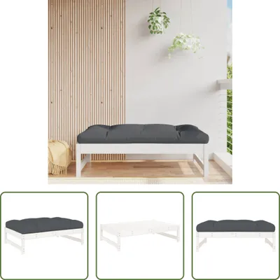 Produktbild von The Living Store Gartenhocker Weiß 120x80 cm Massivholz Kiefer