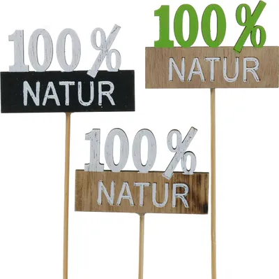Produktbild von Dekostecker aus Holz für Pflanzenstecker und Geschenkdekoration, 12 Stück