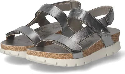 Productafbeelding van Panama Jack dames sandalen, model SELMA SHINE, zilverkleurig, glad leer, maat 40