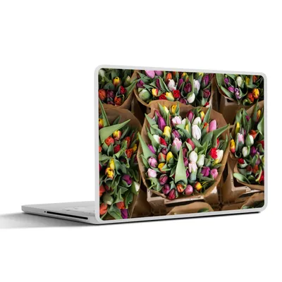 Produktbild von MuchoWow® Laptop Aufkleber Sticker Cover Blumen - Tulpen - Strauß 36.5x27.5 cm - Laptop-Sticker